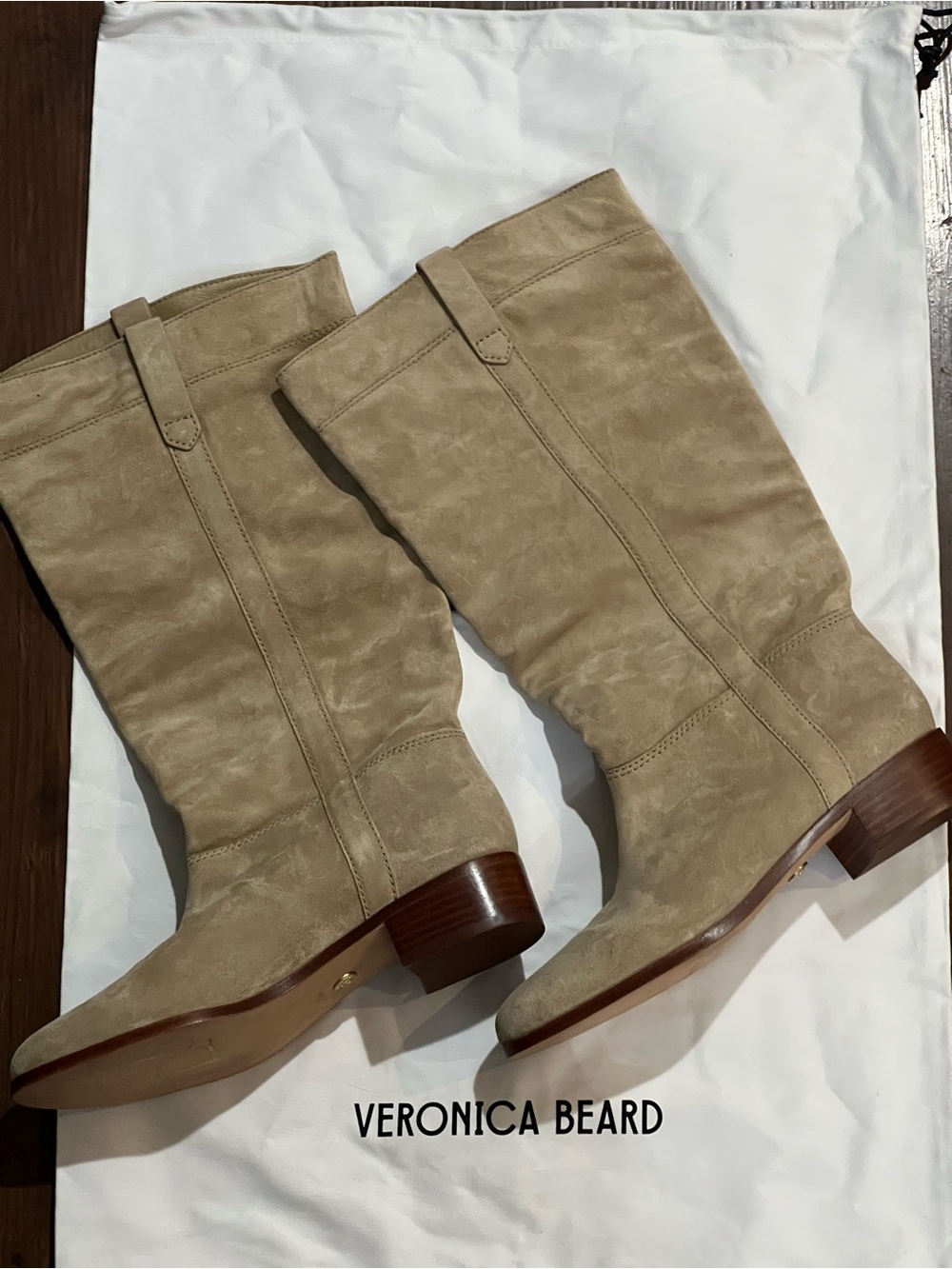 Veronica Beard Dwyer Wide-Calf Suede Boots